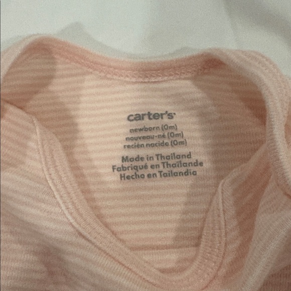 NWOT Carter's Pink and Cream Baby 2-Pack Sleeper Gowns - Newborn - Picture 3 of 9